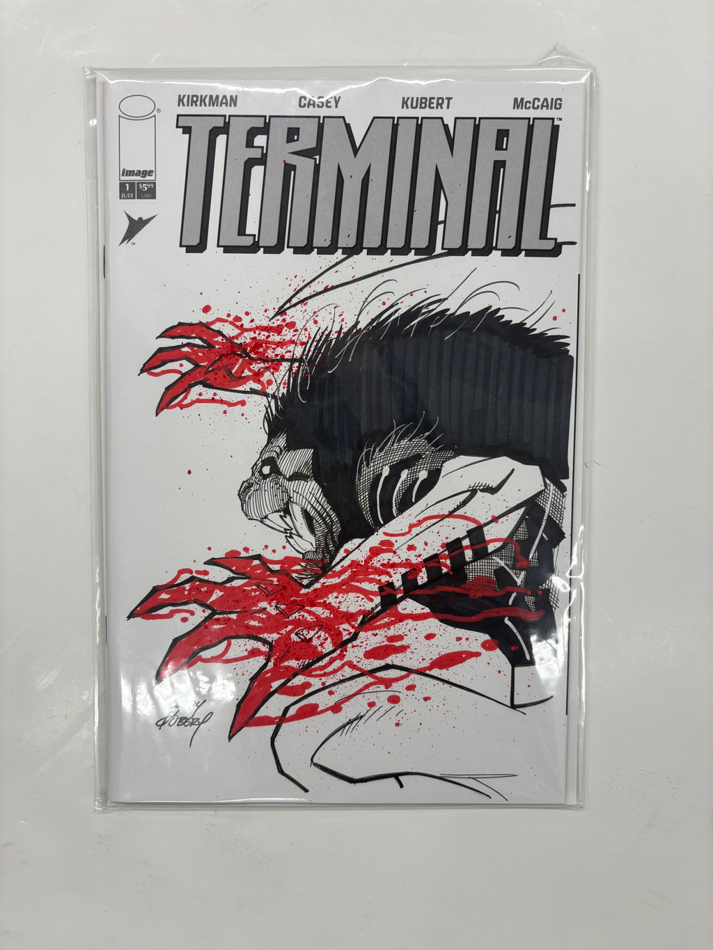 Terminal #1 1:2500 variant signed and sketch by Andy Kubert (C)