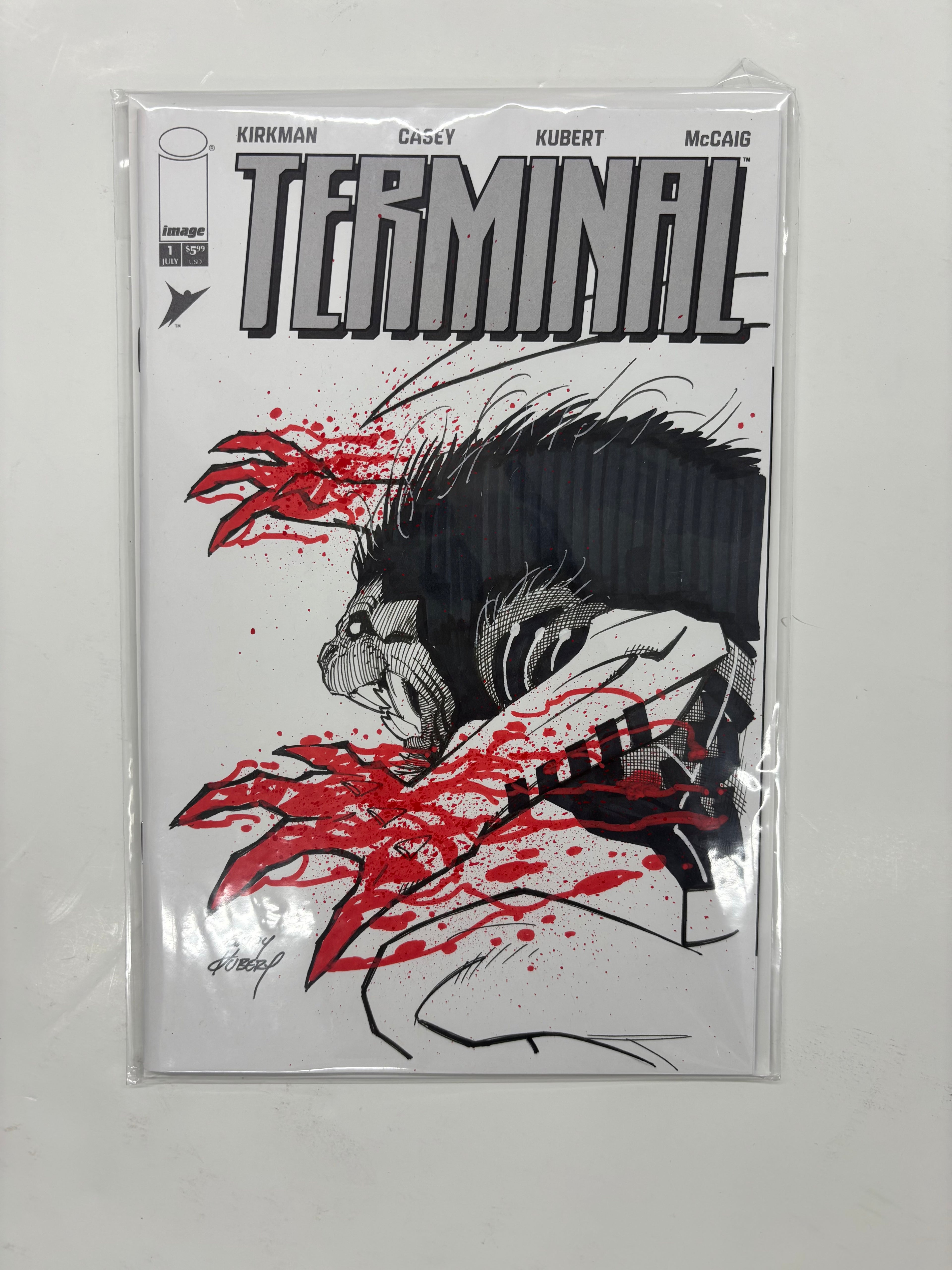 Terminal #1 1:2500 variant signed and sketch by Andy Kubert (C)