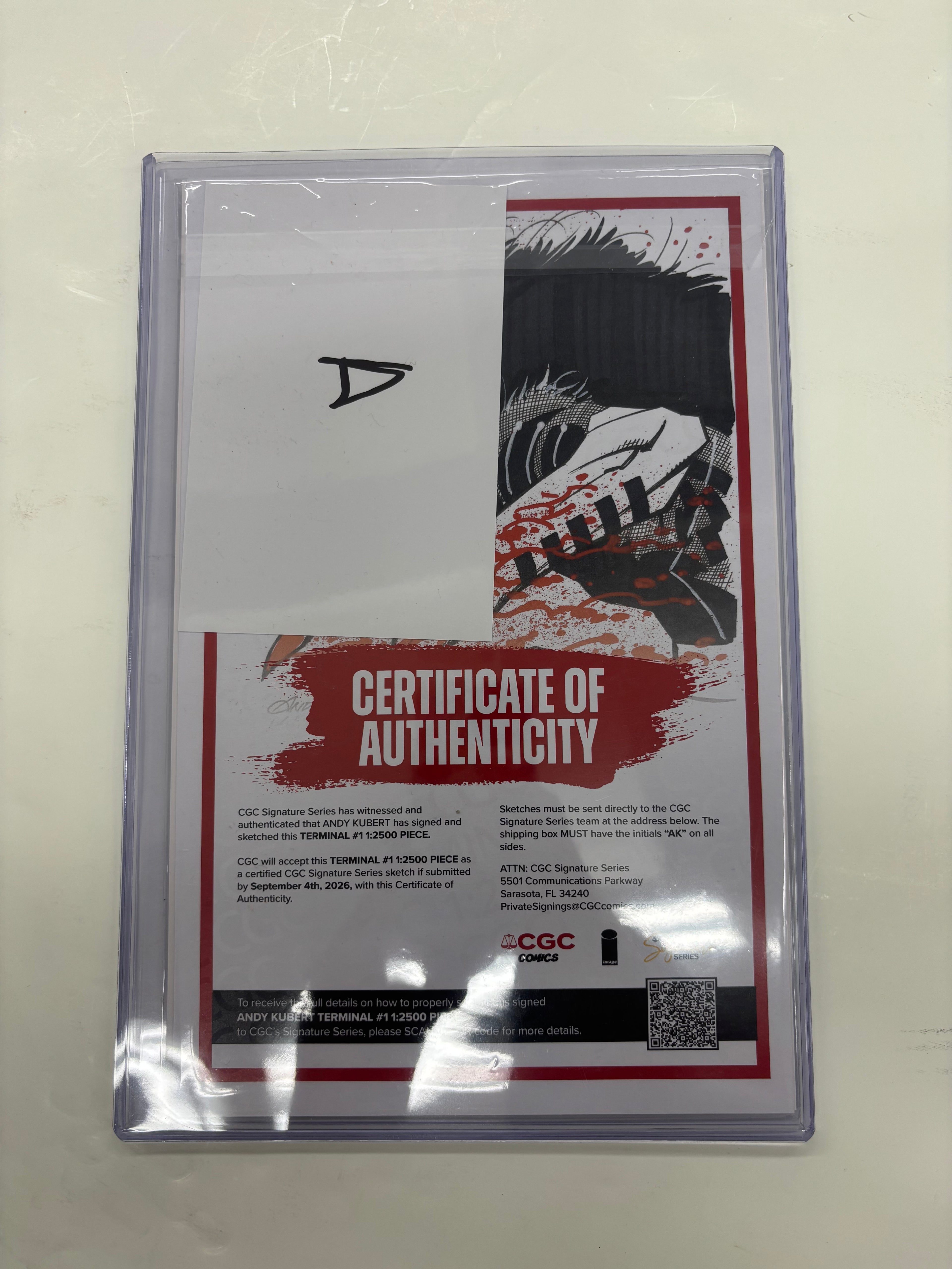 Terminal #1 1:2500 variant signed and sketch by Andy Kubert (A)