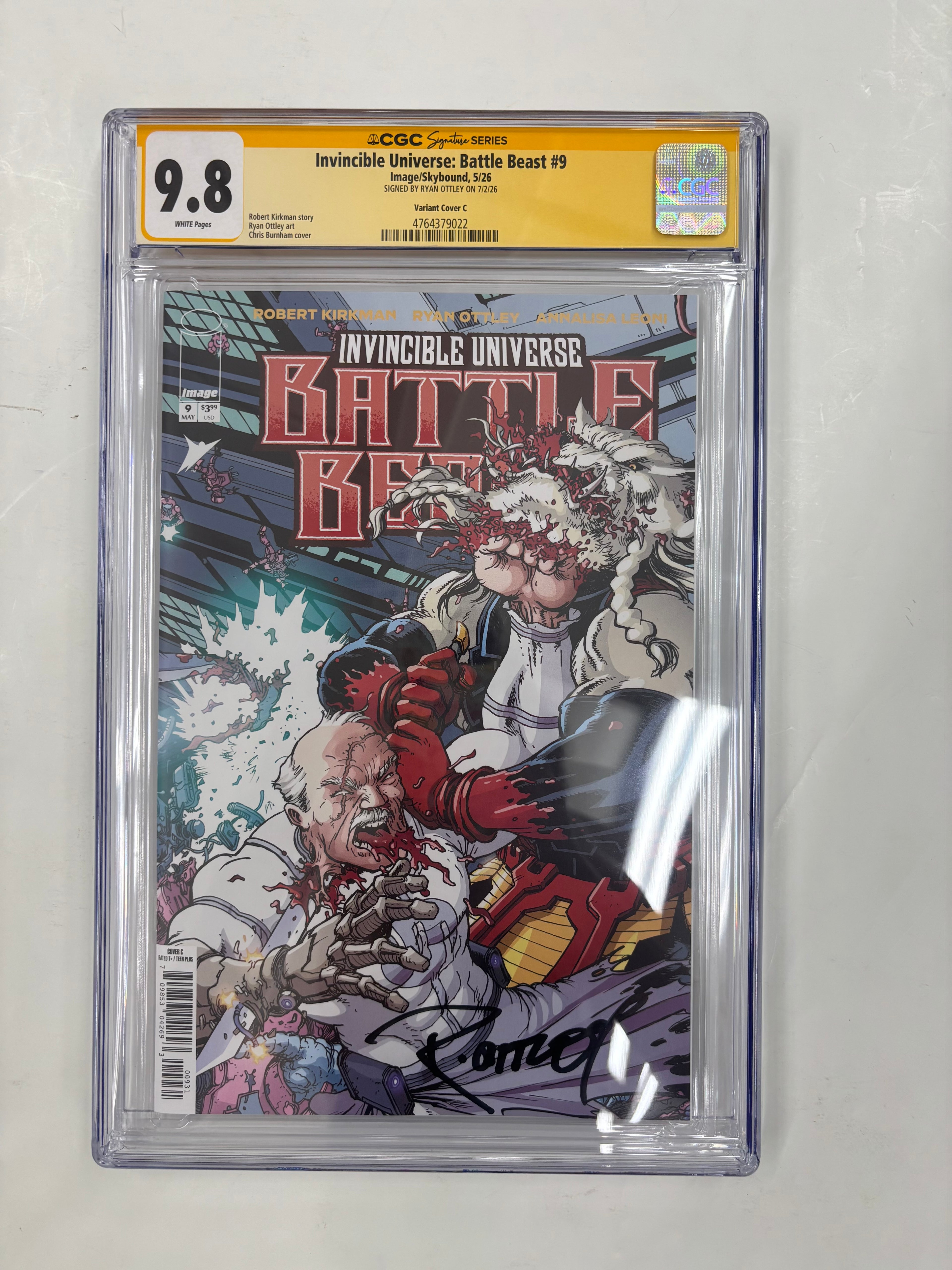 Battle Beast #9 Cover C CGC 9.8 Yellow Label Signed by Ryan Ottley