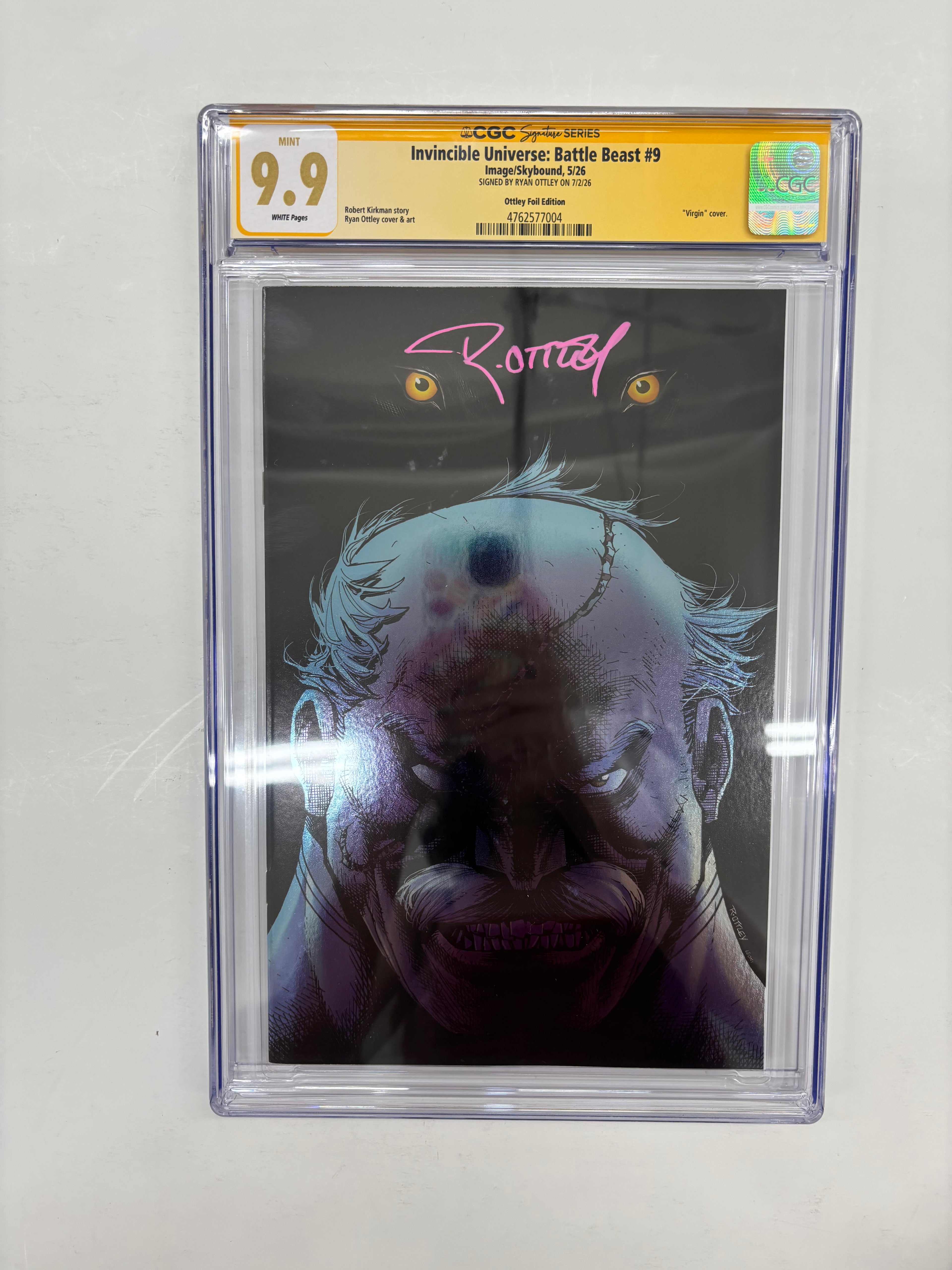 CGC 9.9 Ottley signed battle beast #9 SDCC Ottley foil variant