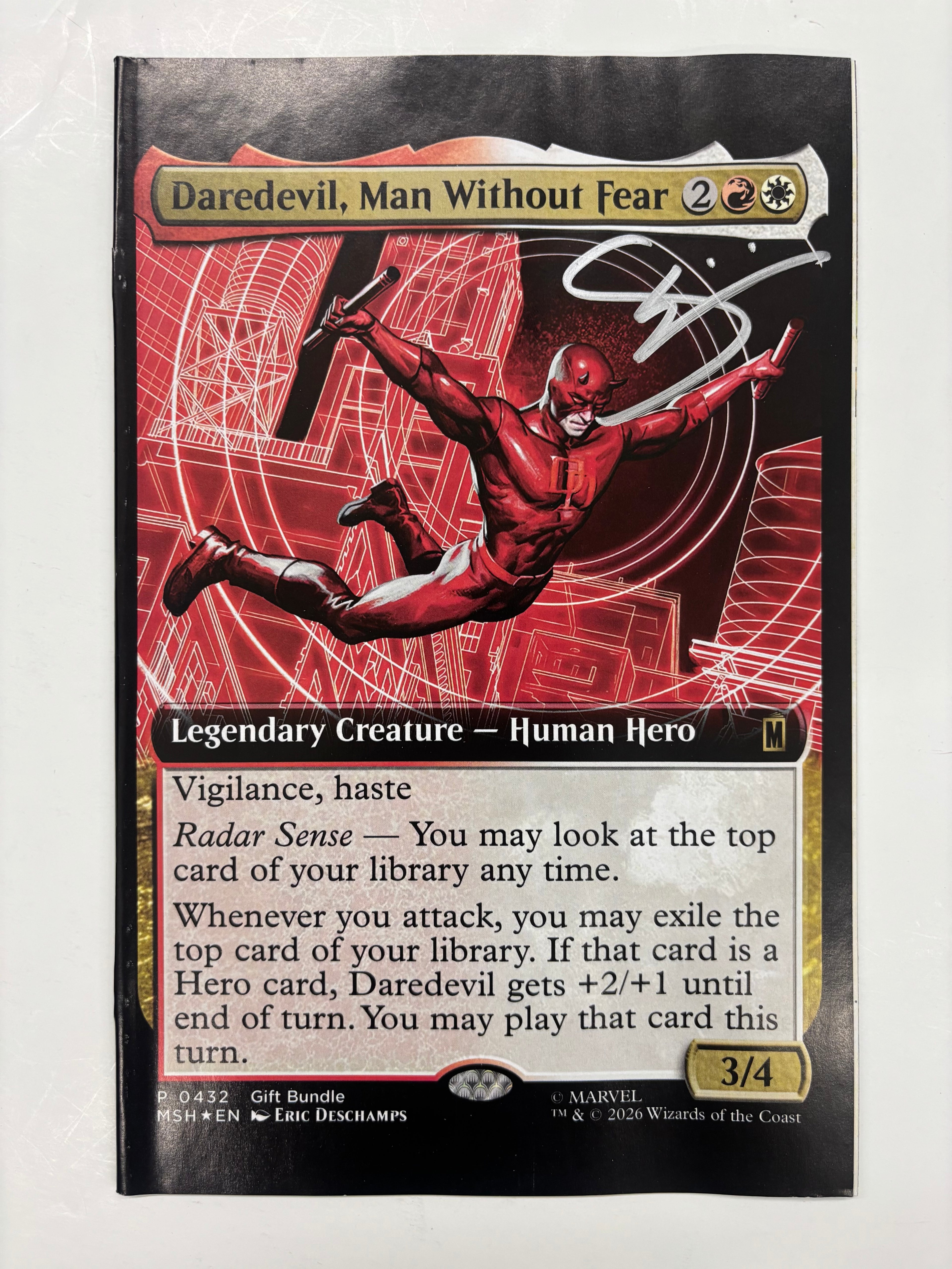 PHILIPS SIGNED daredevil #4 trading card variant