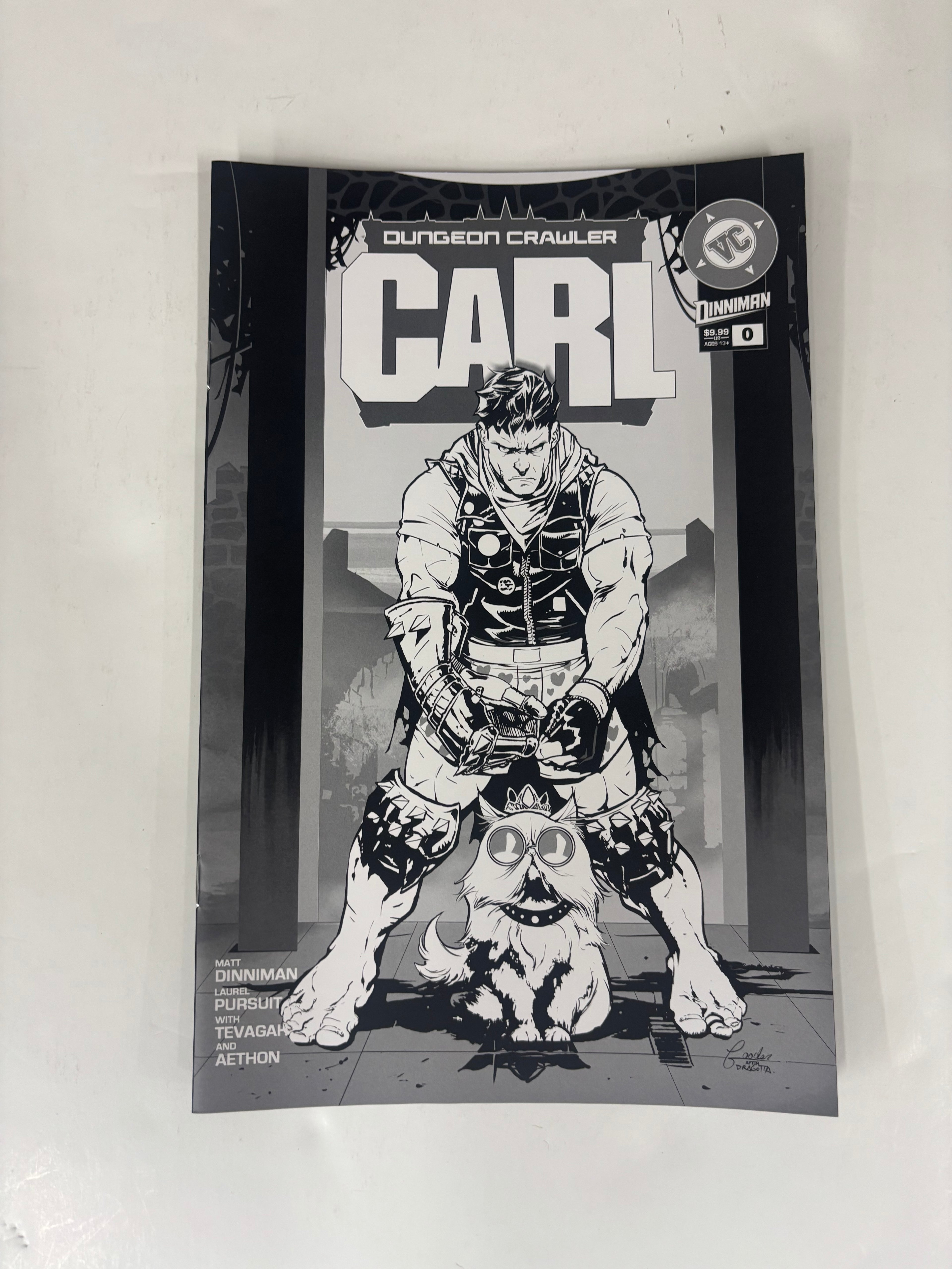 Dungeon crawler Carl #0 batman homage b&w cover