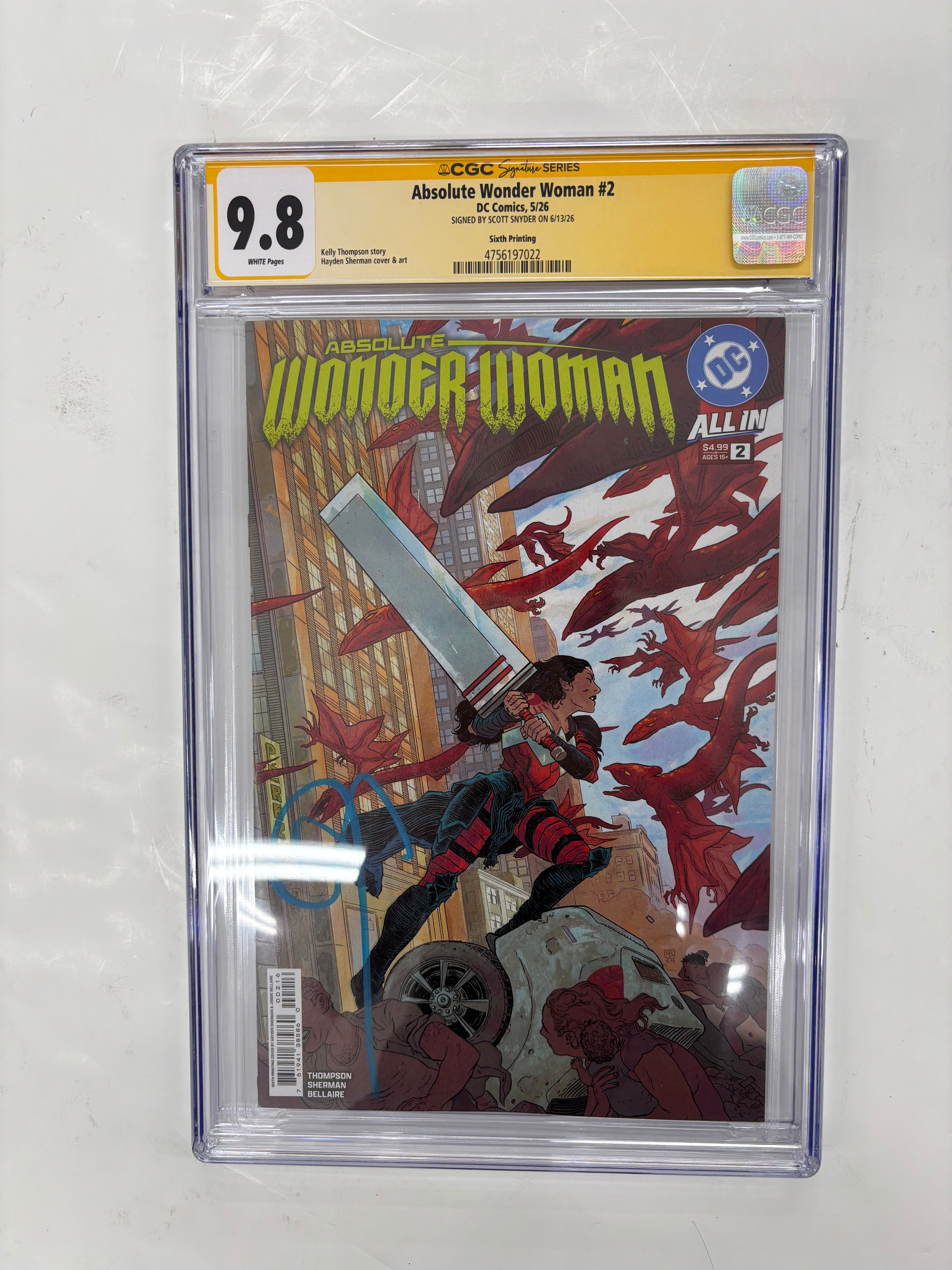 YELLOW SLAB CGC 9.8 absolute Wonder Woman #2 sixth printing