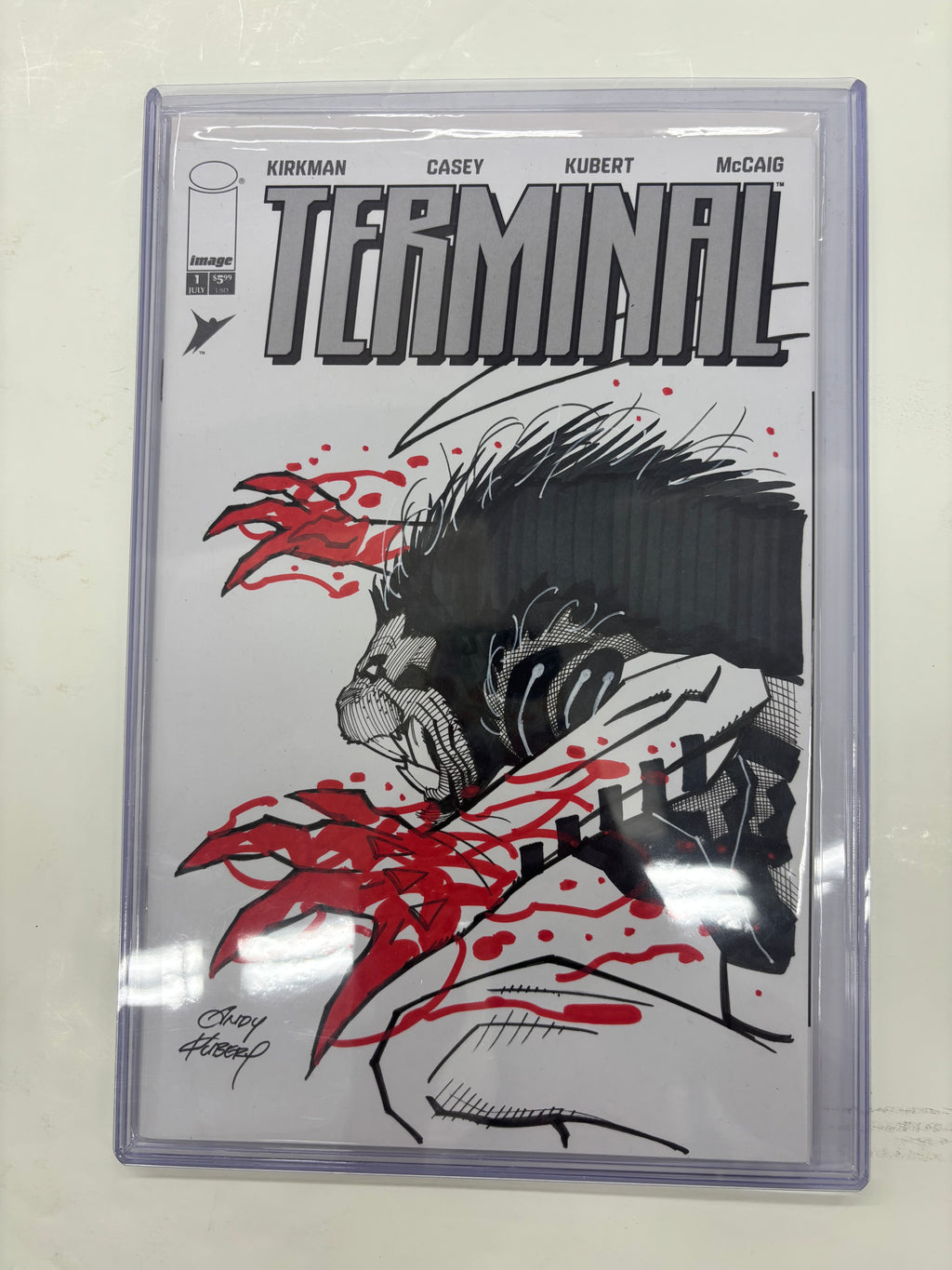 Terminal #1 1:2500 variant signed and sketch by Andy Kubert (A)