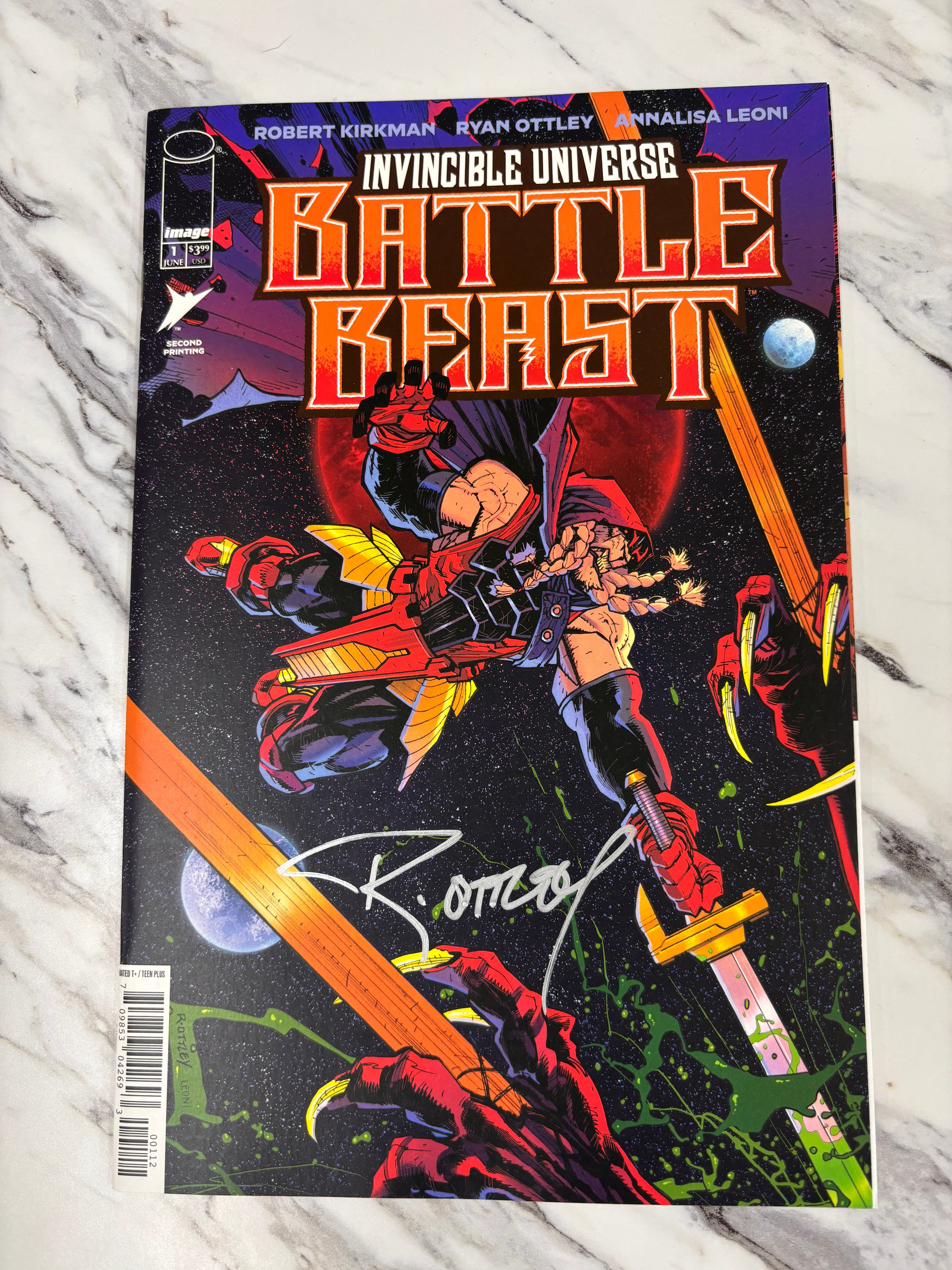 Battle Beast #1 second printing signed by Ryan Ottley