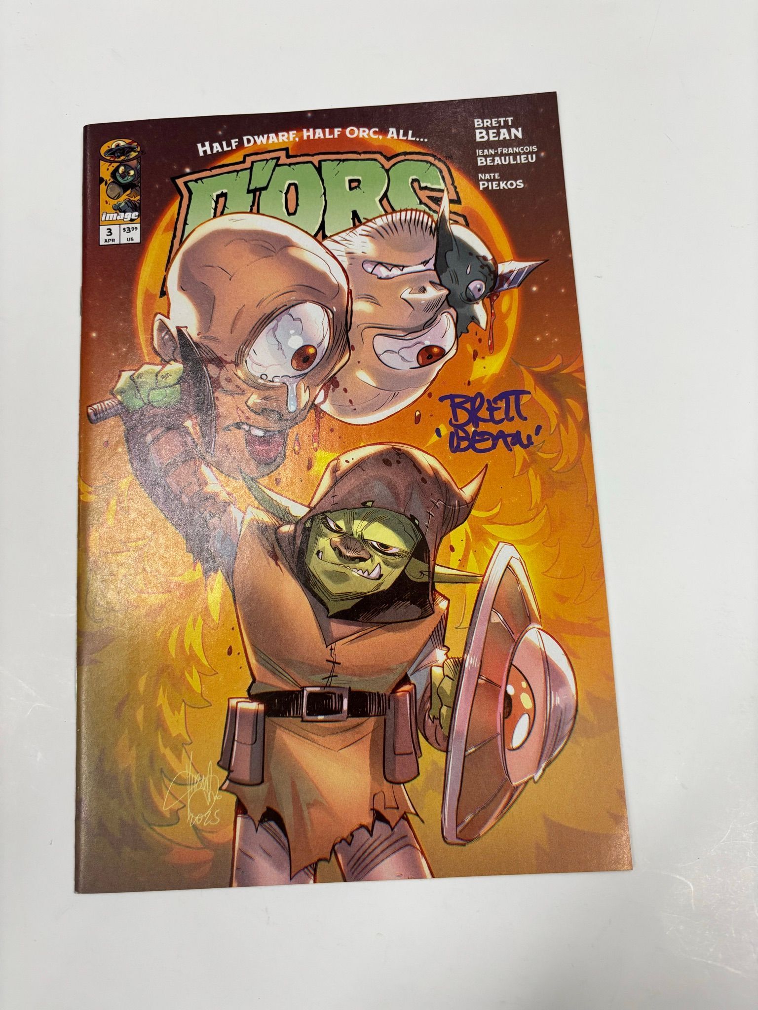 D'ORC #3 cover B orange-brown cover signed by Brett Bean