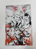 Fireborn #1 cover L black and white virgin Kirkman variant signed by Frankie Jonas and Curt Pines