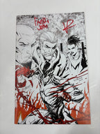 Fireborn #1 cover L black and white virgin Kirkman variant signed by Frankie Jonas and Curt Pines