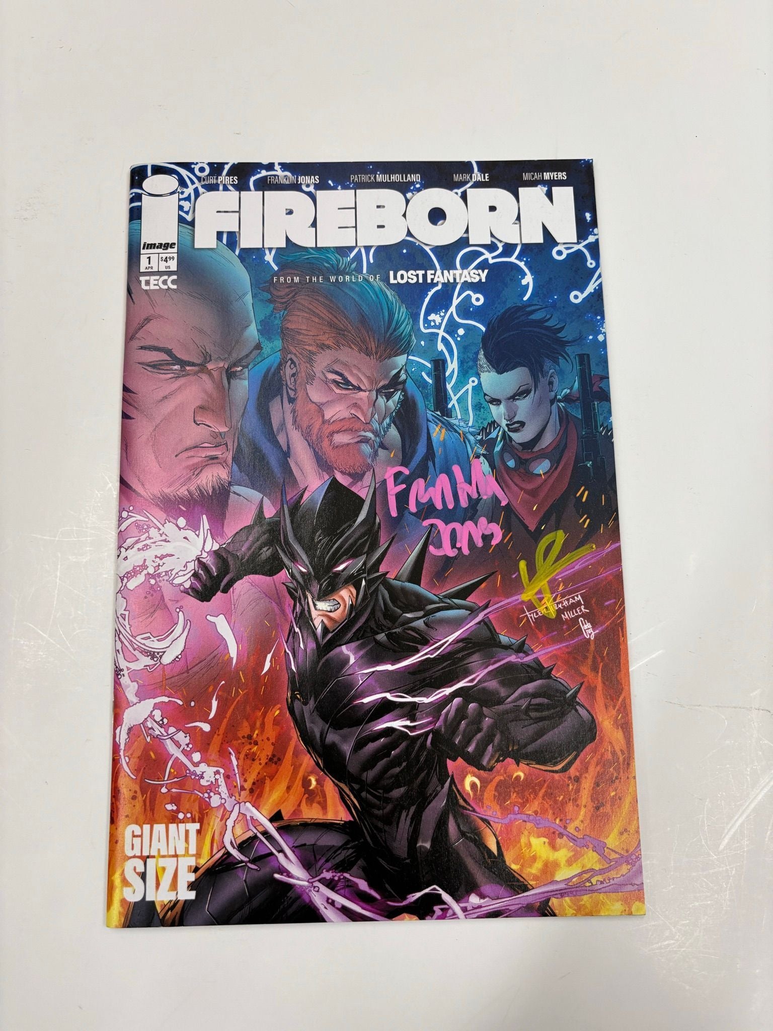 Fireborn #1 cover K signed by Frankie Jonas and Curt Pines