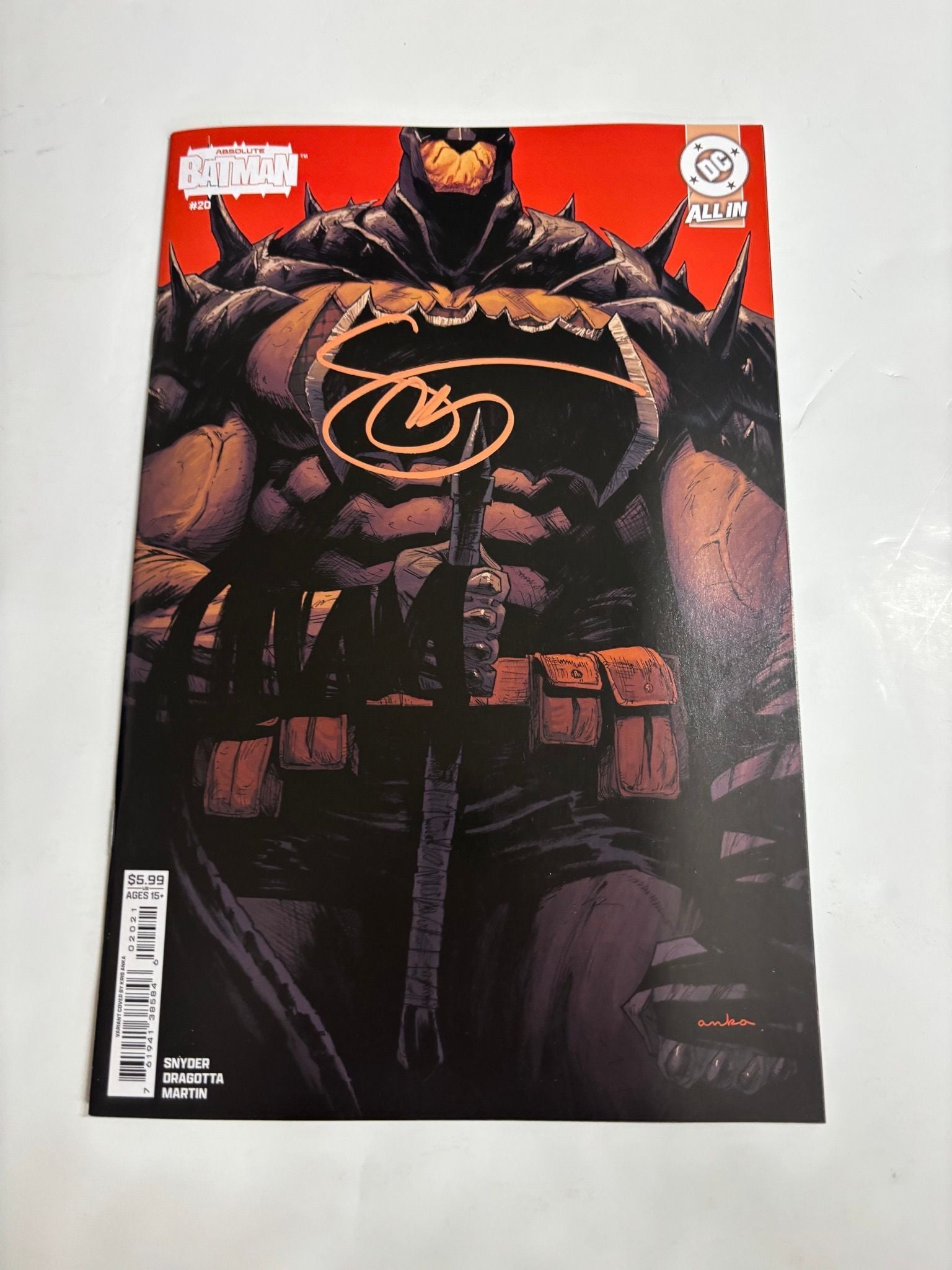 SNYDER SIGNED absolute Batman #20 Kris Anka variant
