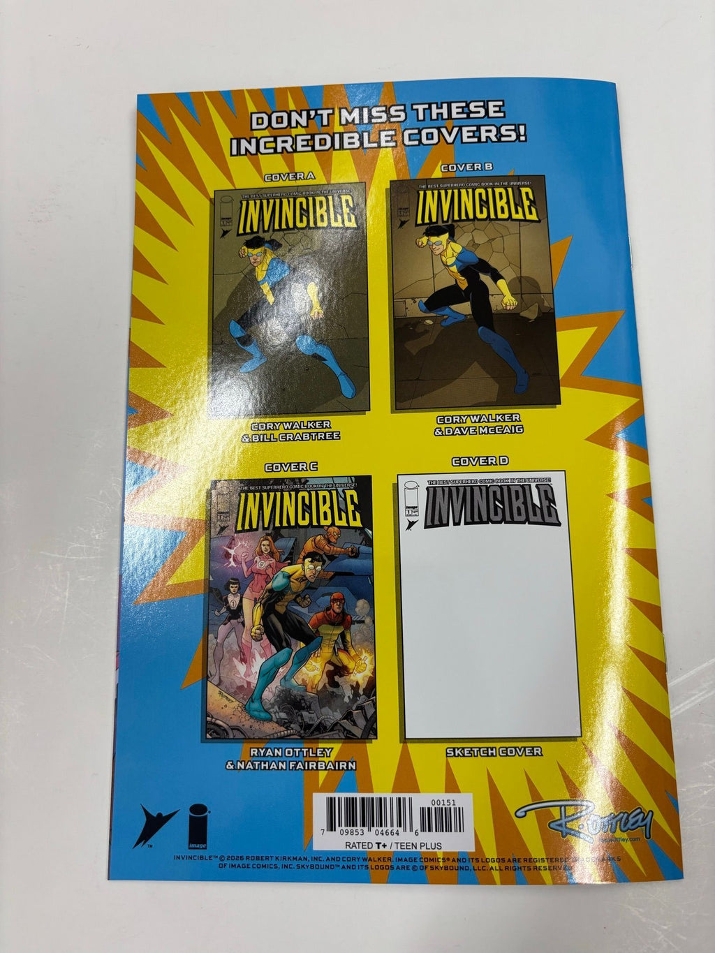 Invincible #1 foil virgin b&w bloody variant