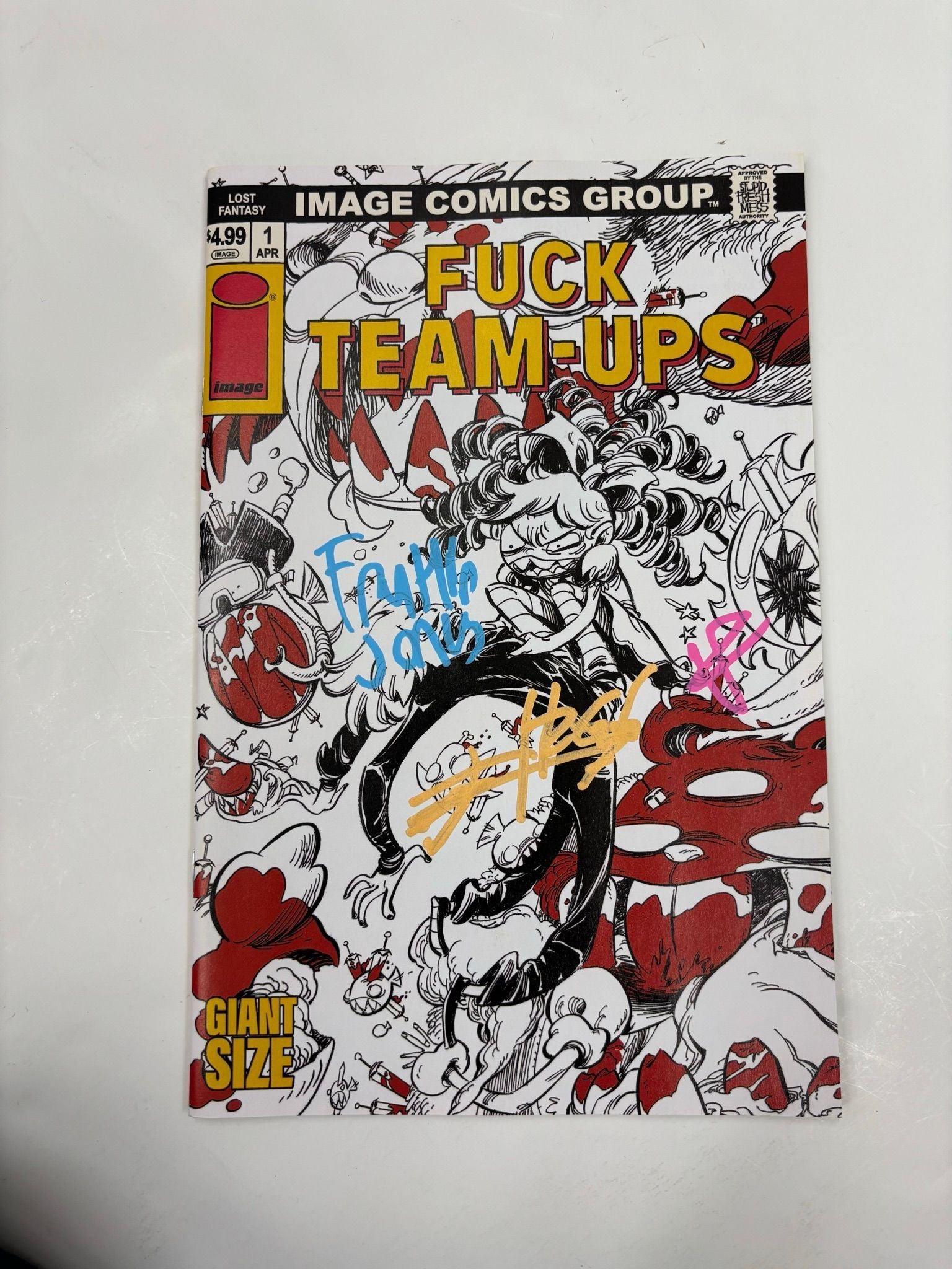 F*ck team ups lost fantasy #1 triple signed by Frankie Jonas, Curt pines, and Timmy Heague