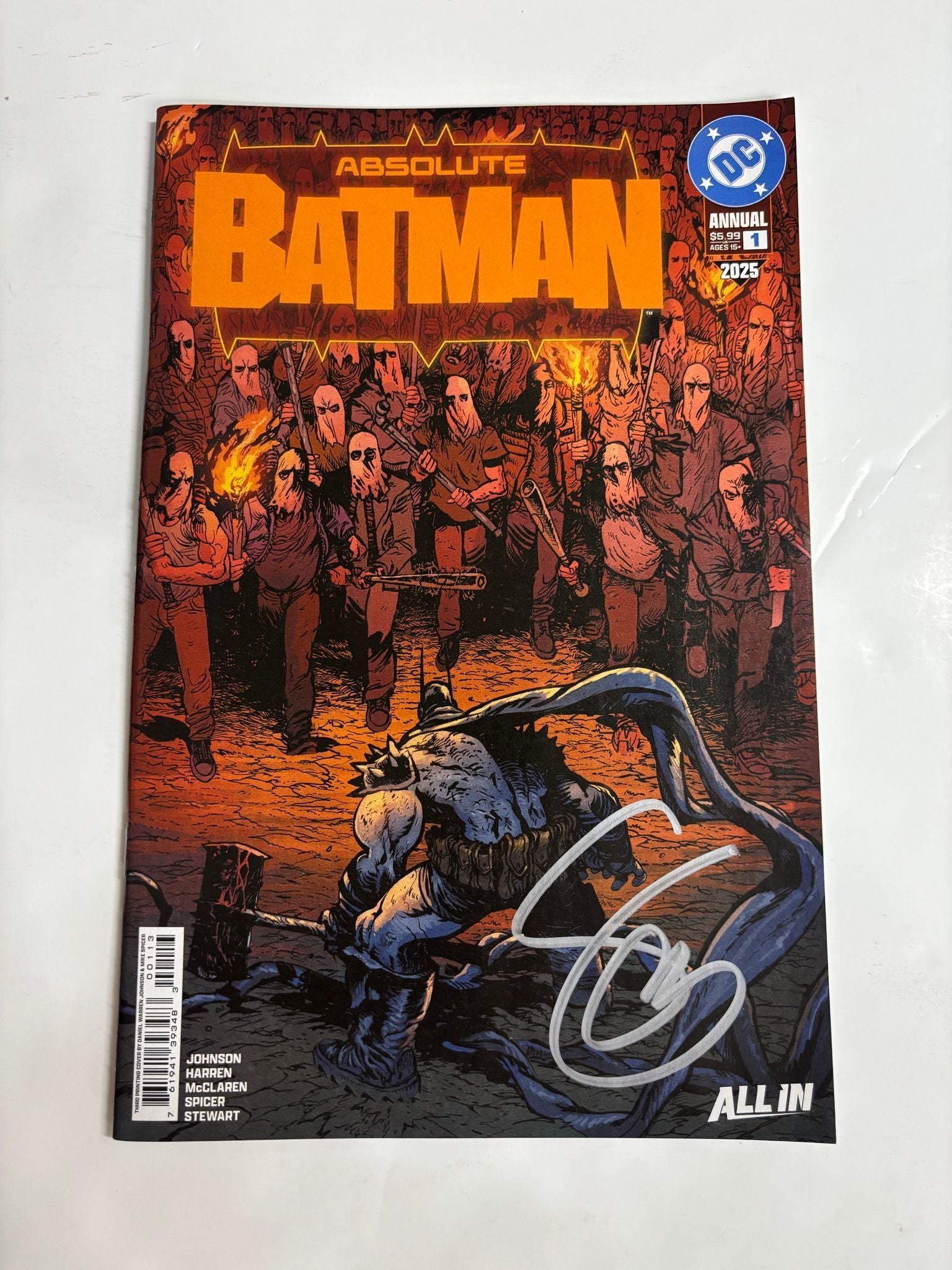SNYDER SIGNED absolute Batman annual #1 third printing Johnson and spicer cover