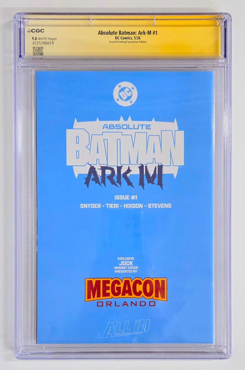 ABSOLUTE BATMAN ARK-M #1, CGC 9.8, 2X SIGNED BY FRANK TIERI/SCOTT SNYDER